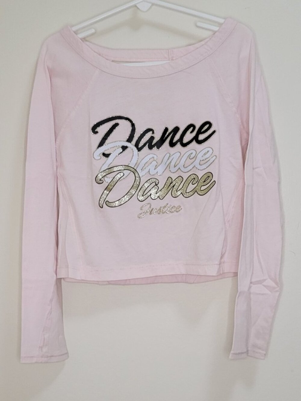 Justice girls long sleeve Dance shirt